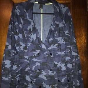 Lane Bryant blue camouflage utility jacket NWOT